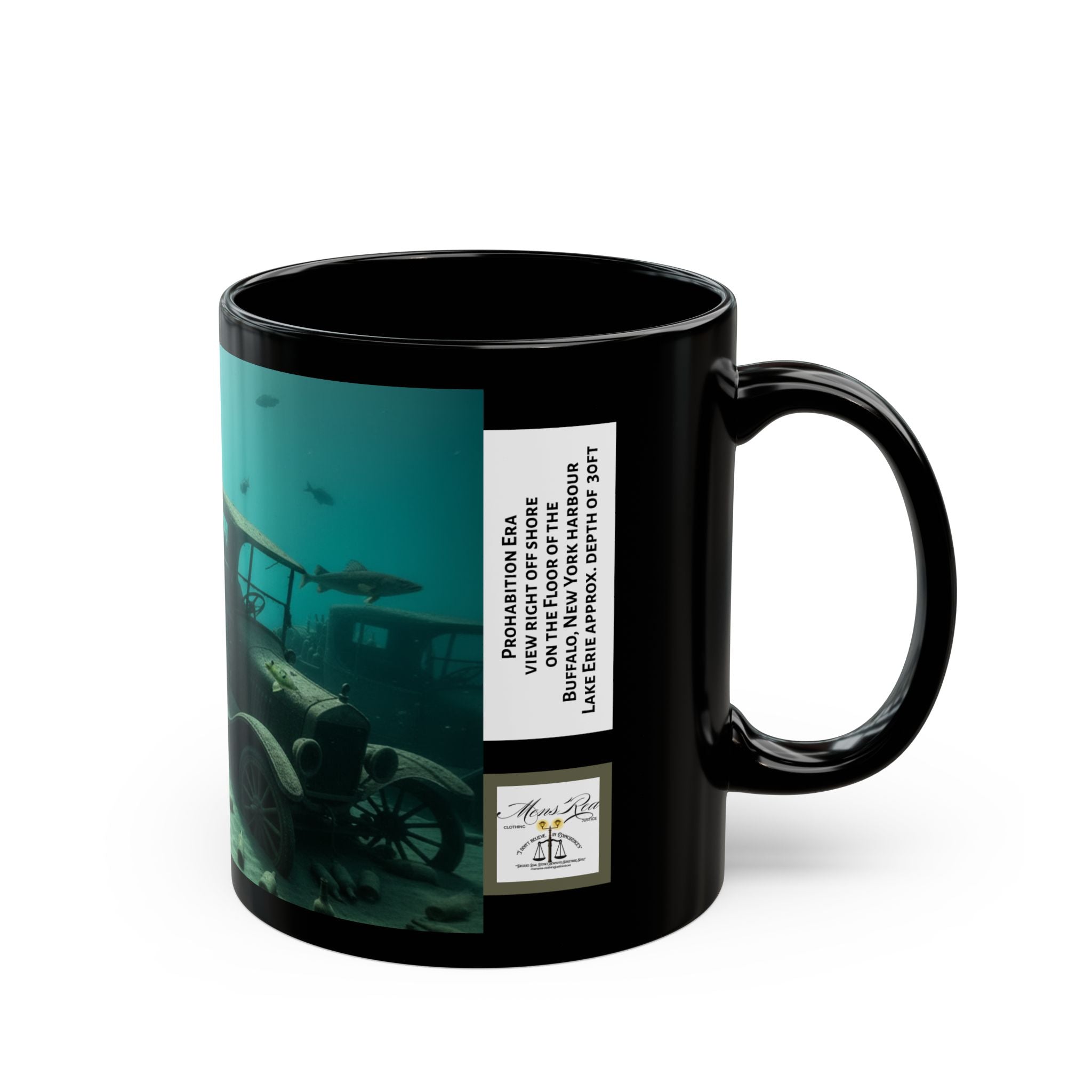 History Remembered Black Mug — "Remember History or Repeat It" Inspirational Coffee Cup
