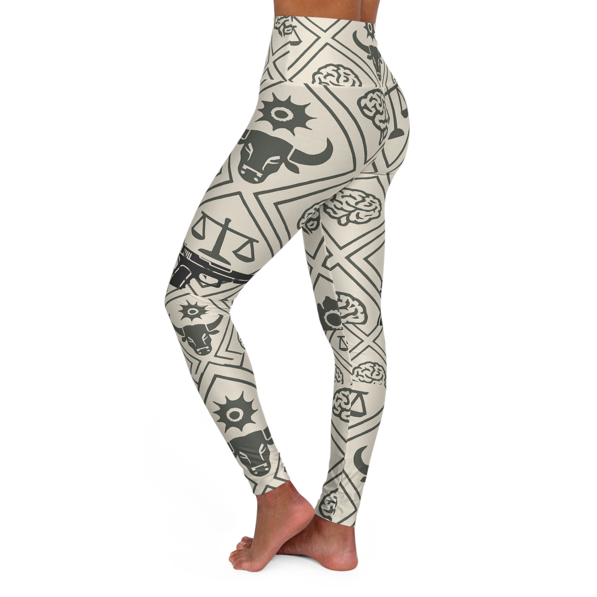 Justice for ALLEGED - High-Waist Leggings — Neutral Graphic All-Over-Print Yoga Tights