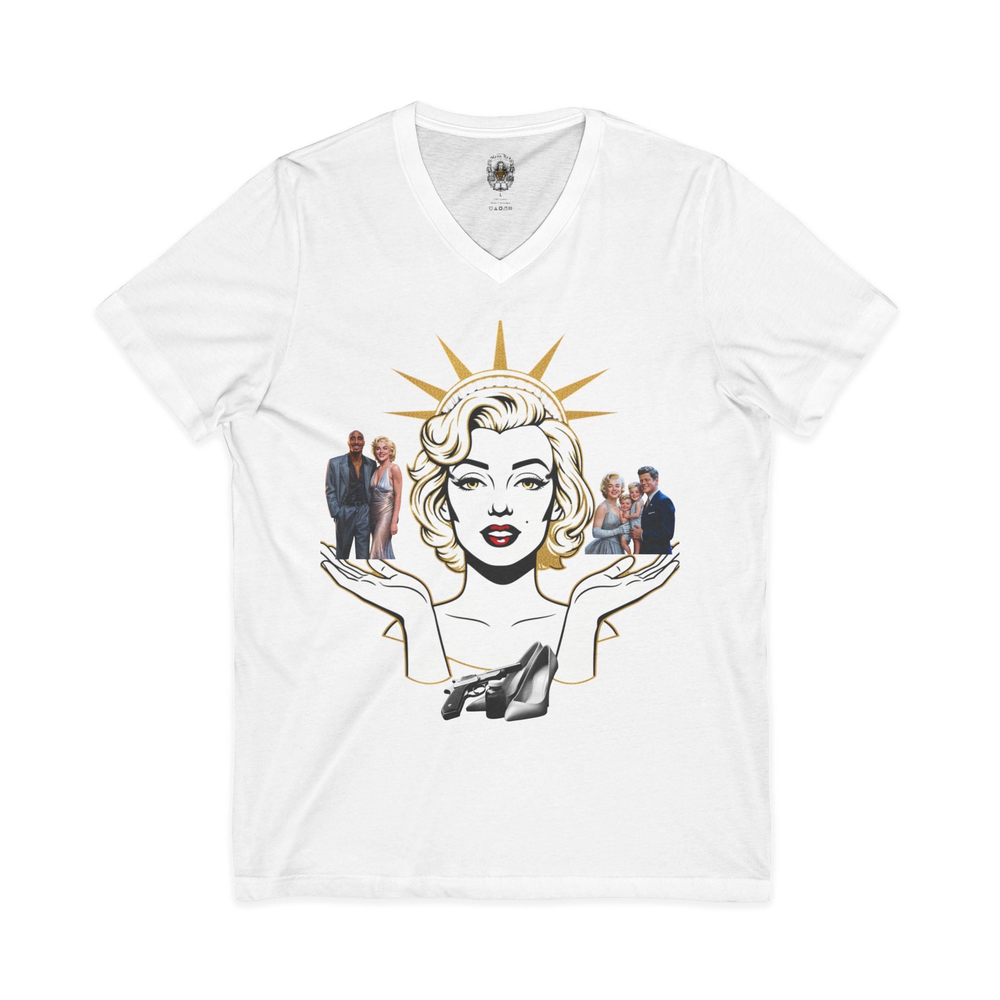 V-Neck Tee — Retro Femme Icon Pop Art Graphic Shirt
