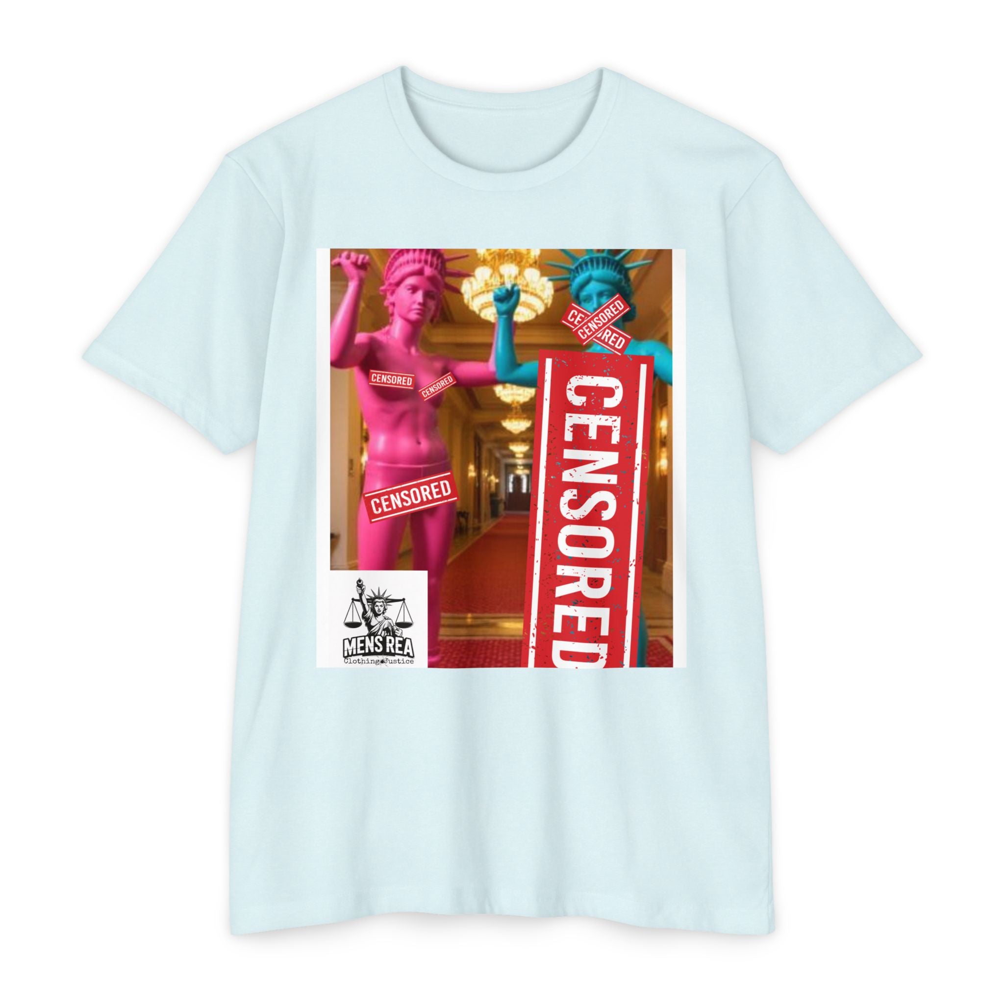 Clothing Justice 'Censored' Graphic T-Shirt — Bold Pop-Art Statue Design