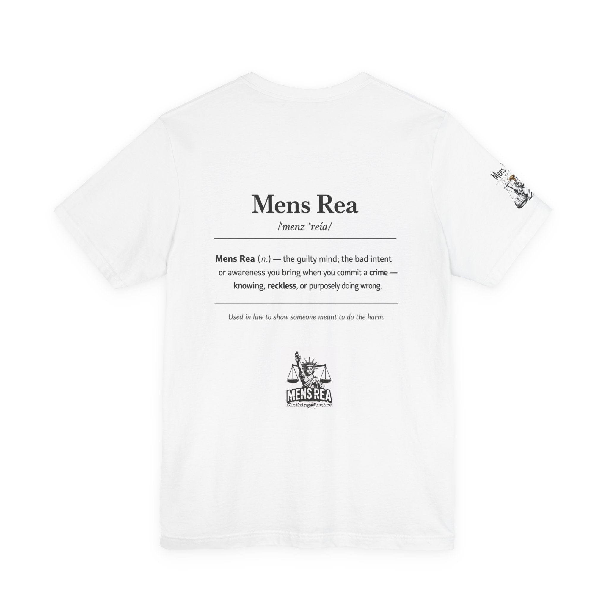 MR Mens Rea Definition Graphic Tee — Legal Theme Pattern T-Shirt
