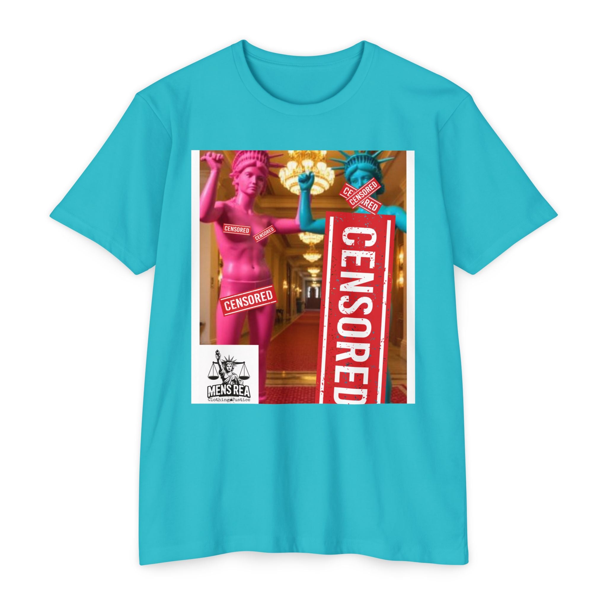 Clothing Justice 'Censored' Graphic T-Shirt — Bold Pop-Art Statue Design