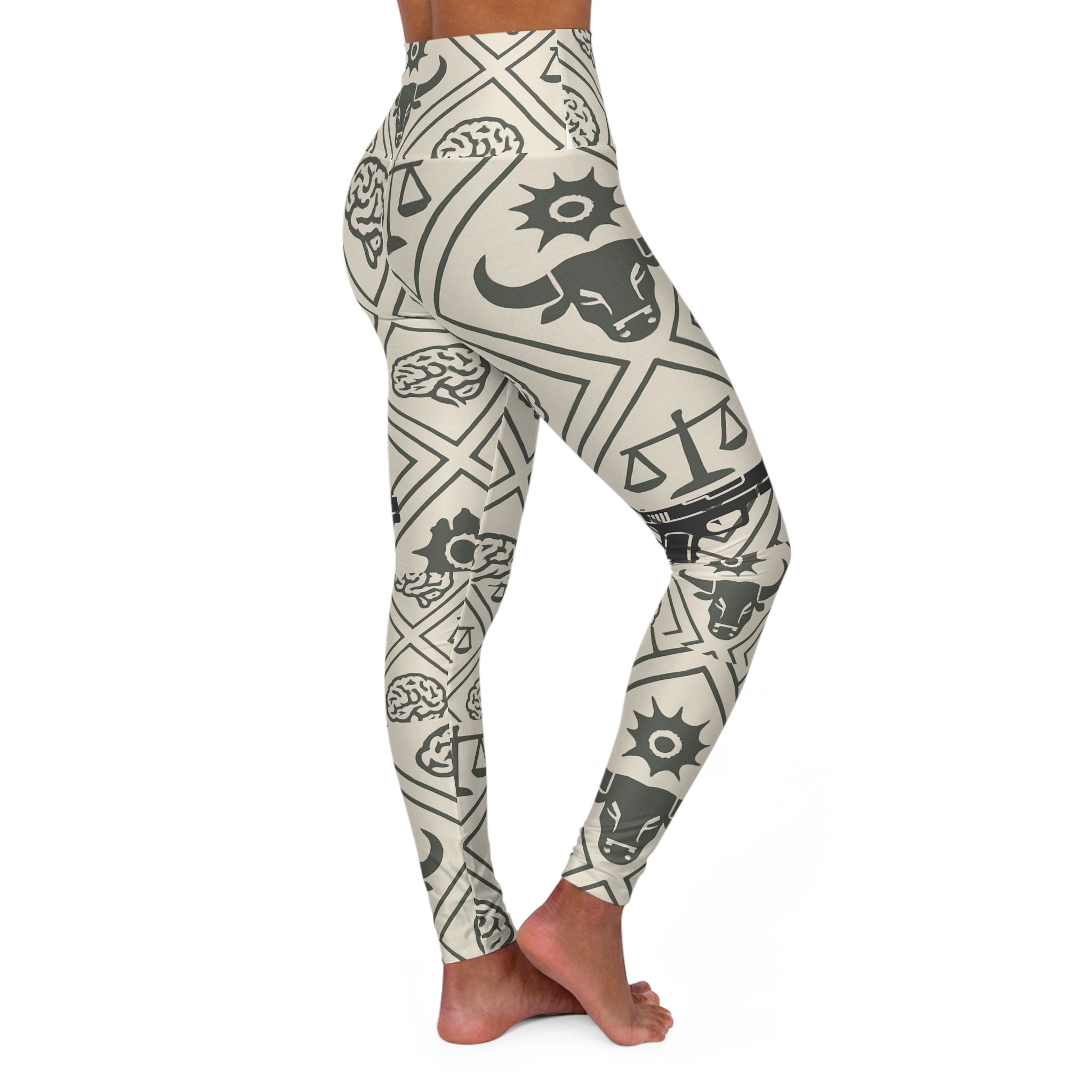 Justice for ALLEGED - High-Waist Leggings — Neutral Graphic All-Over-Print Yoga Tights