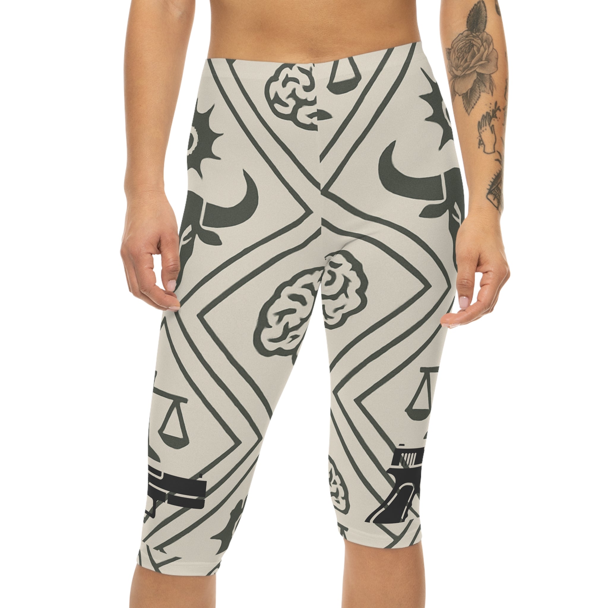 No Bull Capri Leggings — Justice & Freedom Pattern | Activist Activewear | Mens Rea