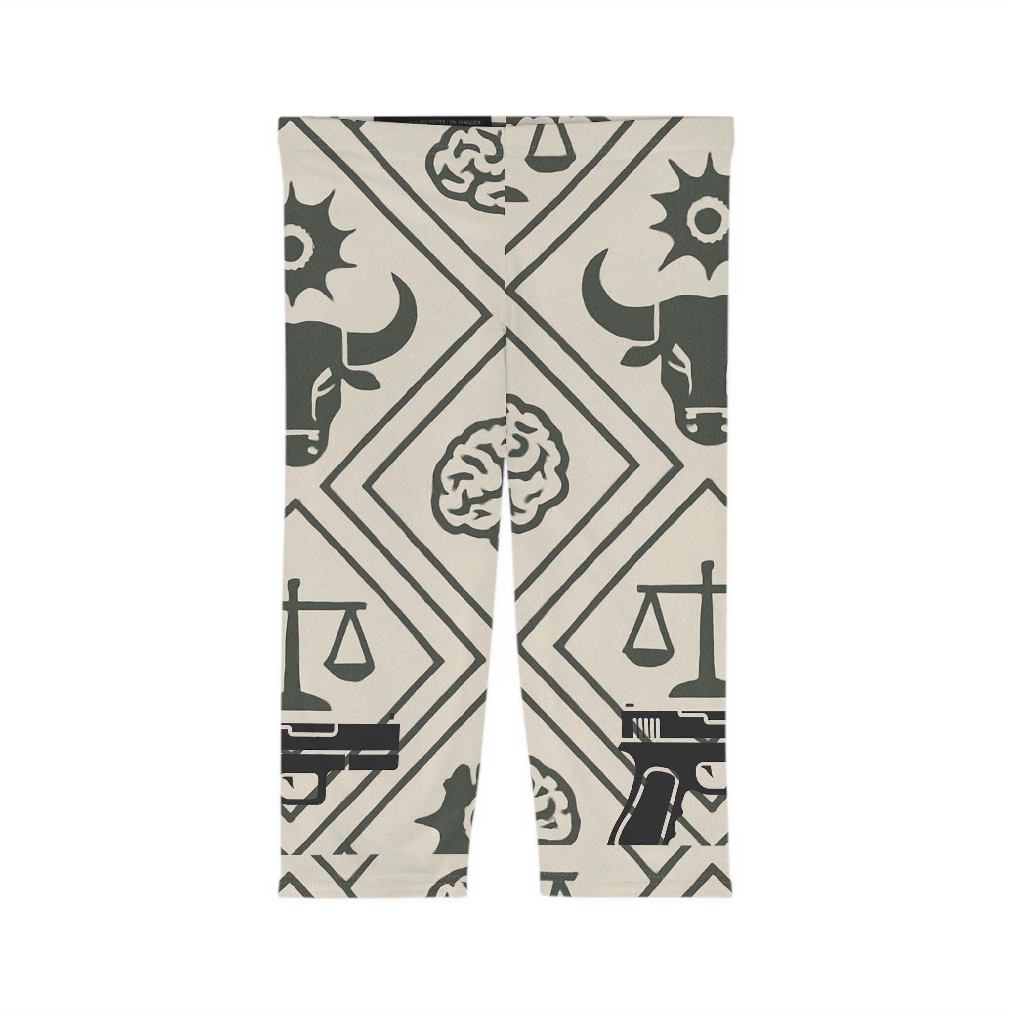 No Bull Capri Leggings — Justice & Freedom Pattern | Activist Activewear | Mens Rea