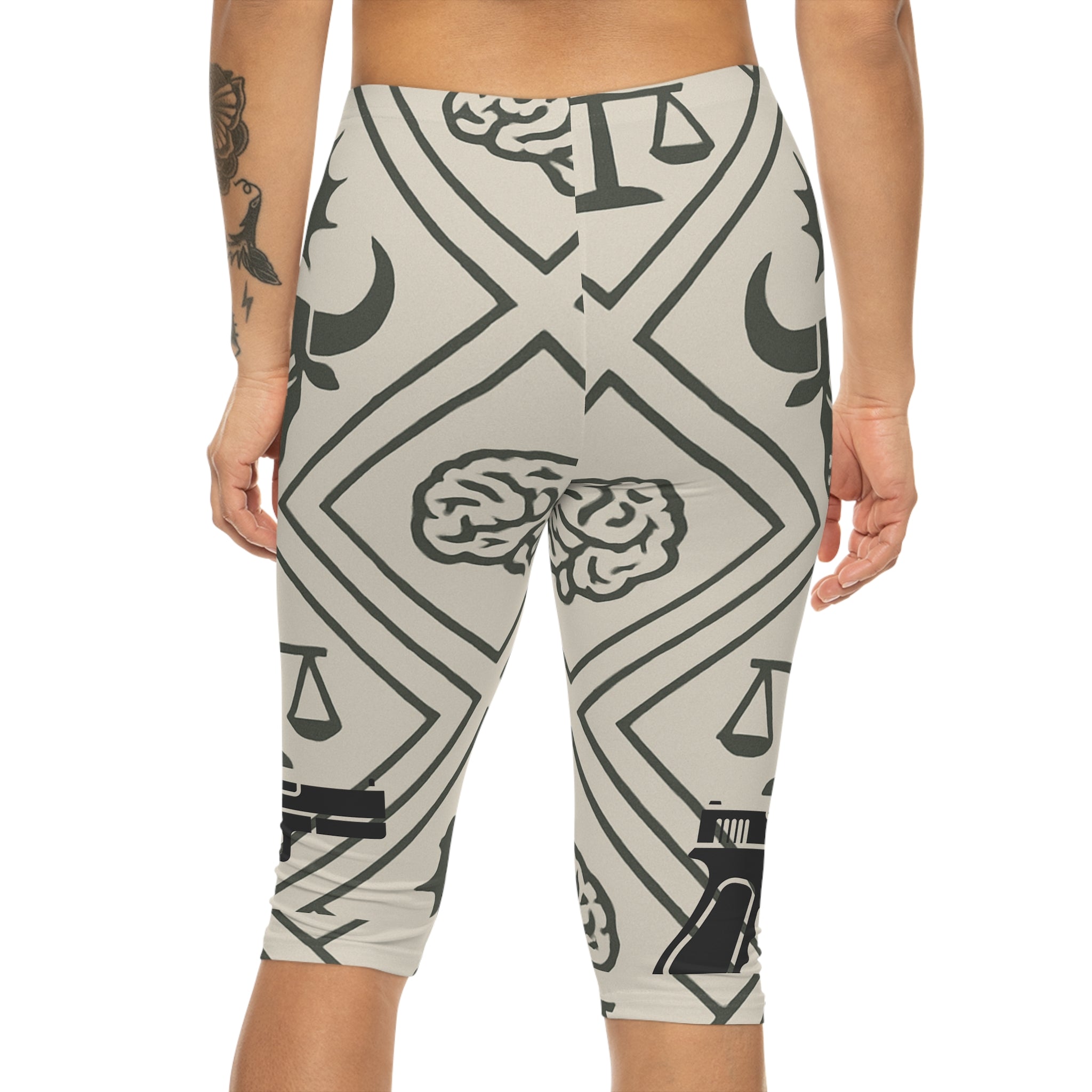 No Bull Capri Leggings — Justice & Freedom Pattern | Activist Activewear | Mens Rea