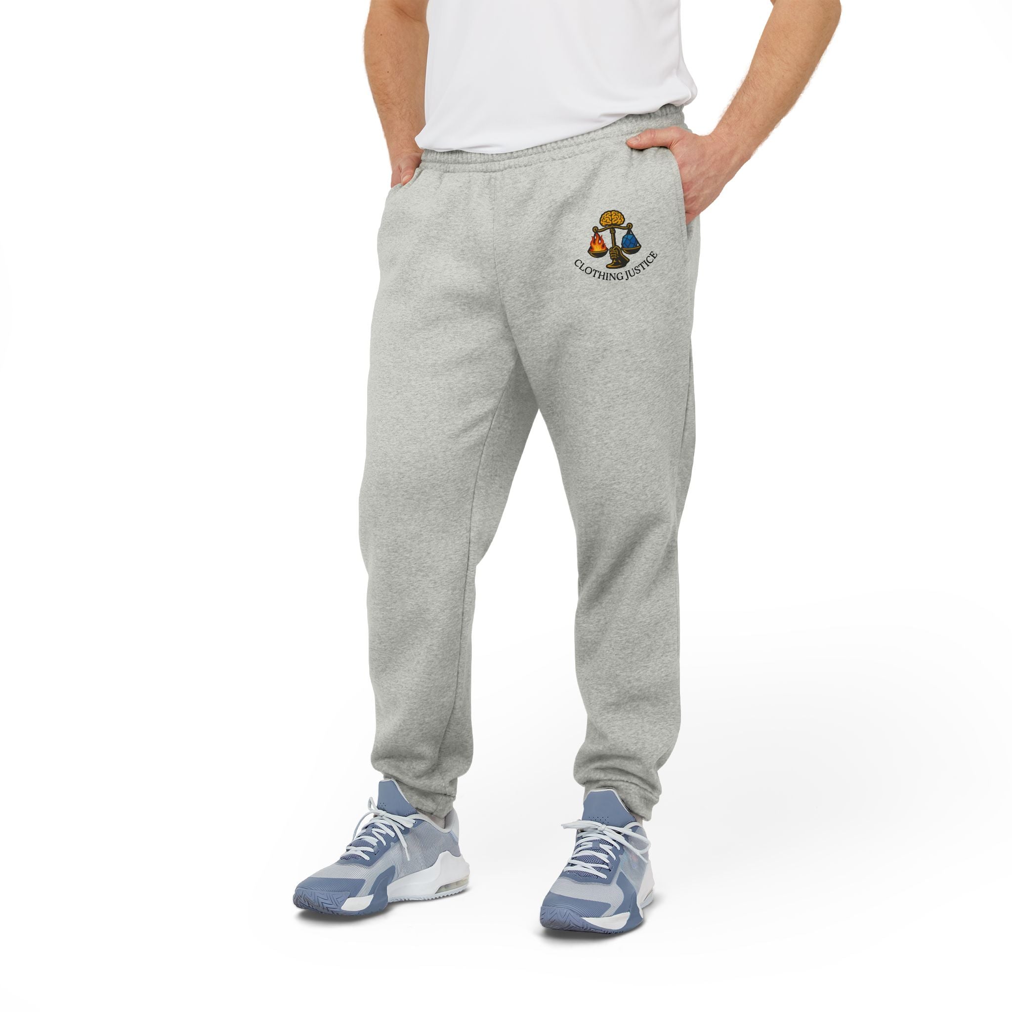 Scaling Fire n’ Ice FLEECE SWEATS— Casual Grey Sweats Embroidered Logo