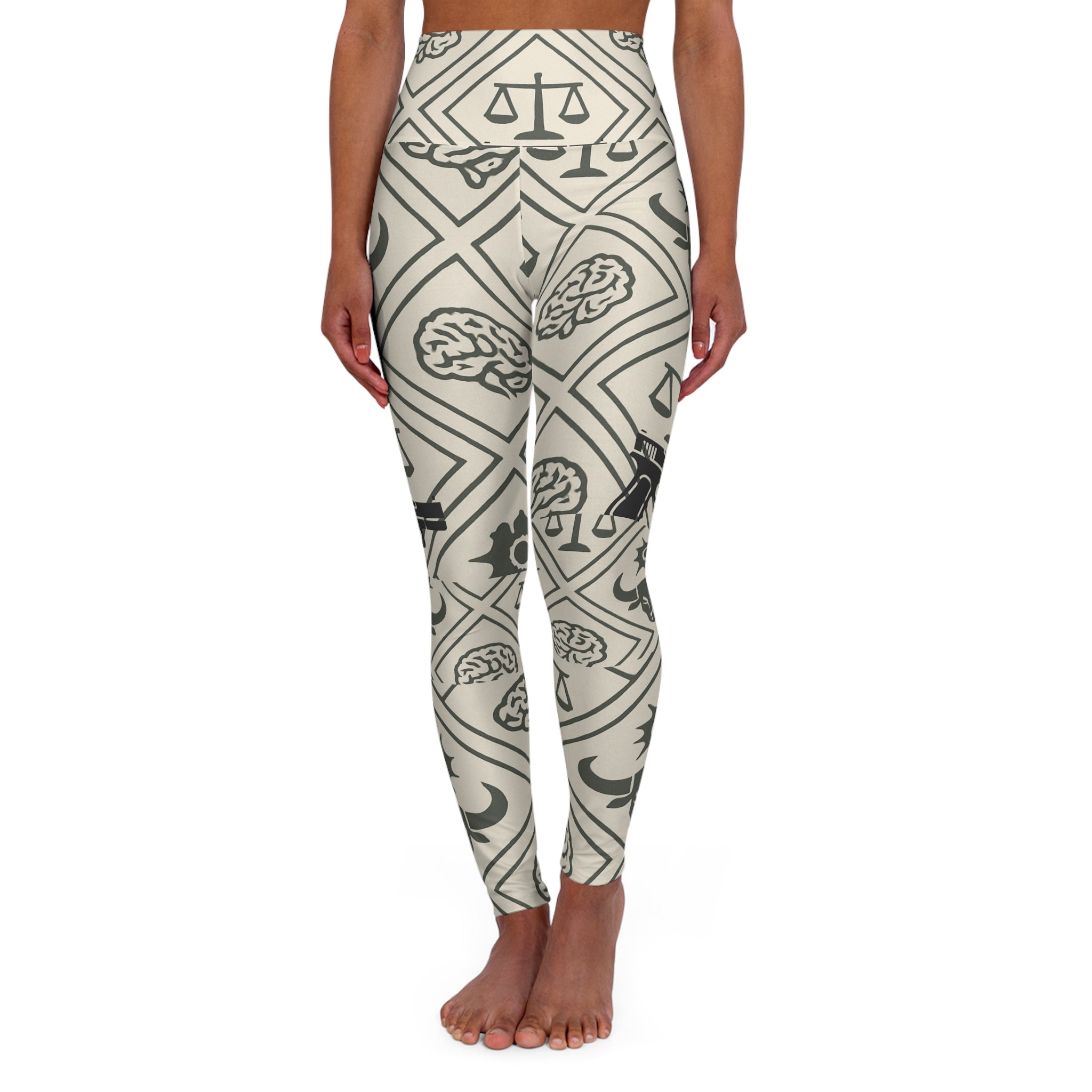 Justice for ALLEGED - High-Waist Leggings — Neutral Graphic All-Over-Print Yoga Tights