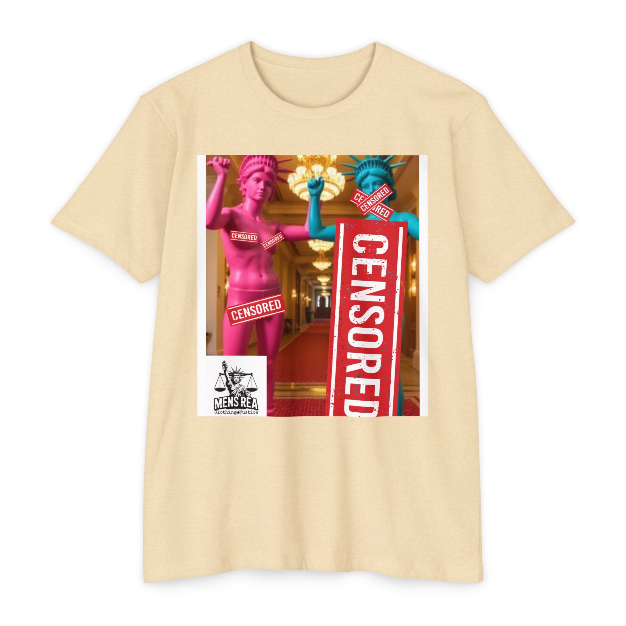 Clothing Justice 'Censored' Graphic T-Shirt — Bold Pop-Art Statue Design