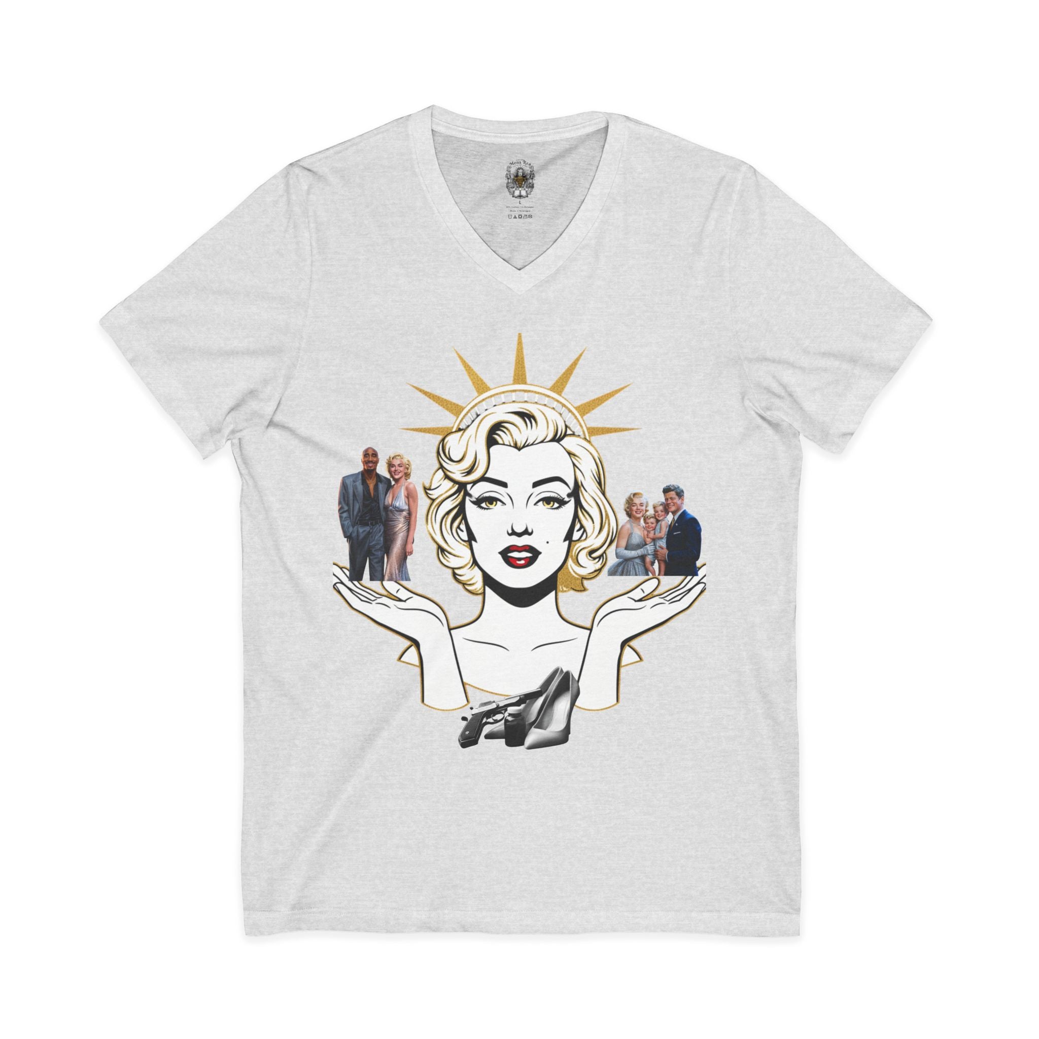 V-Neck Tee — Retro Femme Icon Pop Art Graphic Shirt