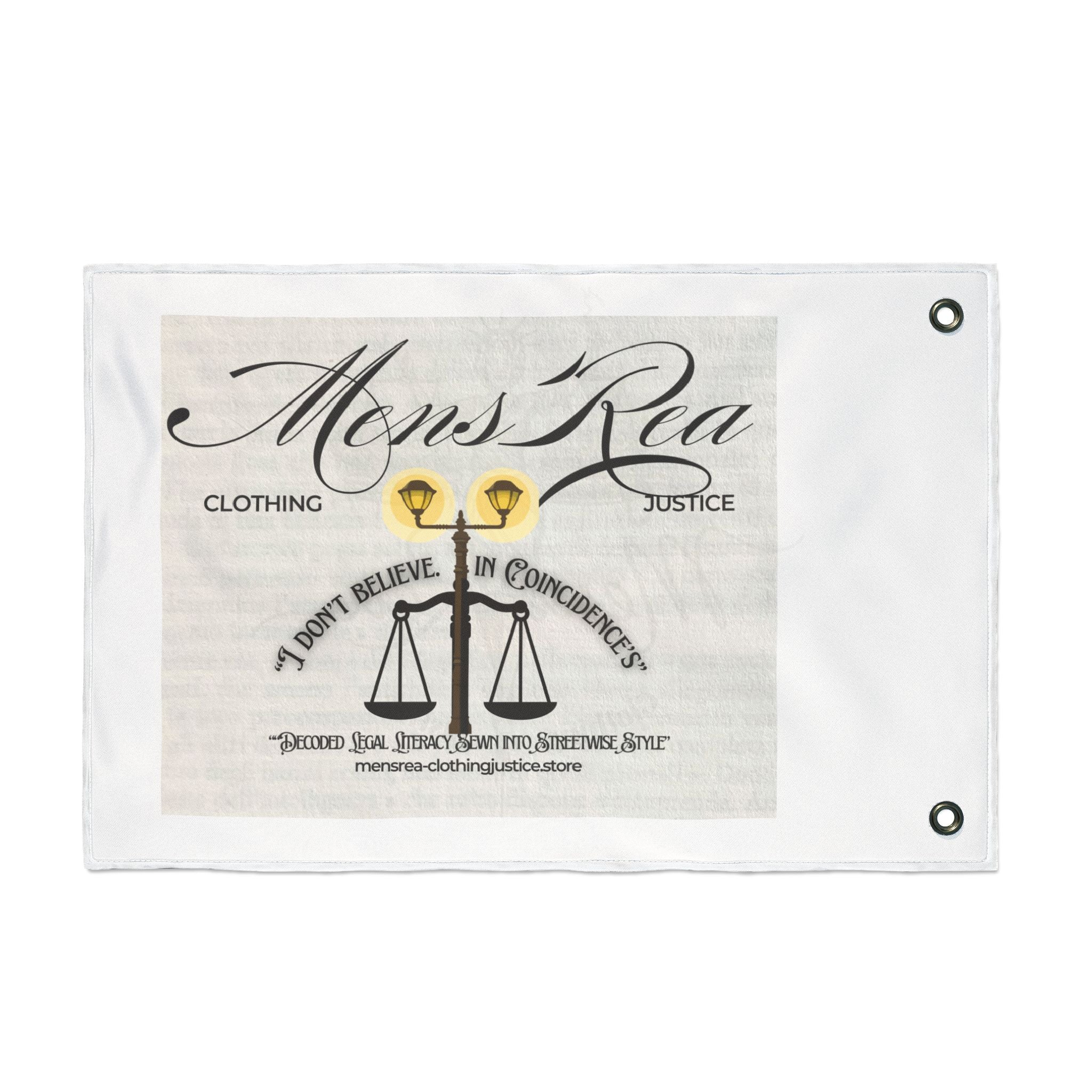 Double-Sided Justice Flag — "Mens Rea" Scales Decorative Banner