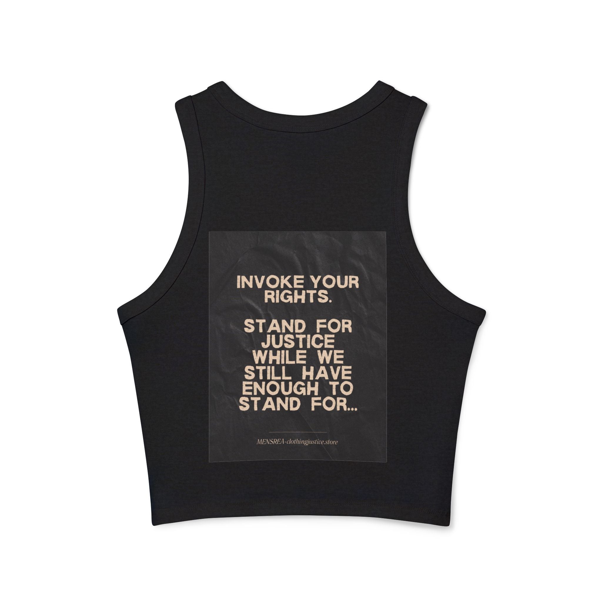 Justice to the Racer Tank-Double sided Women’s tank top