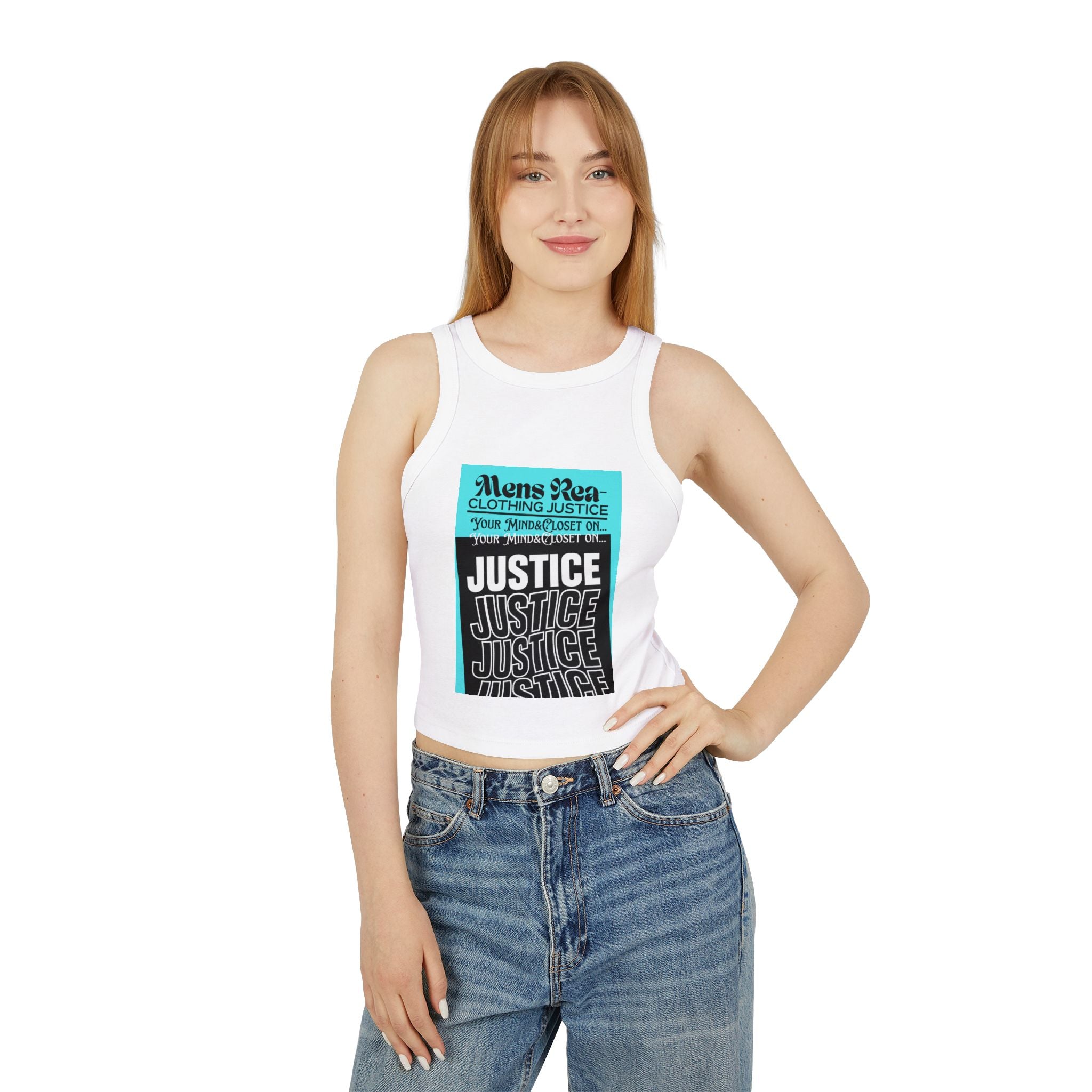 Justice to the Racer Tank-Double sided Women’s tank top