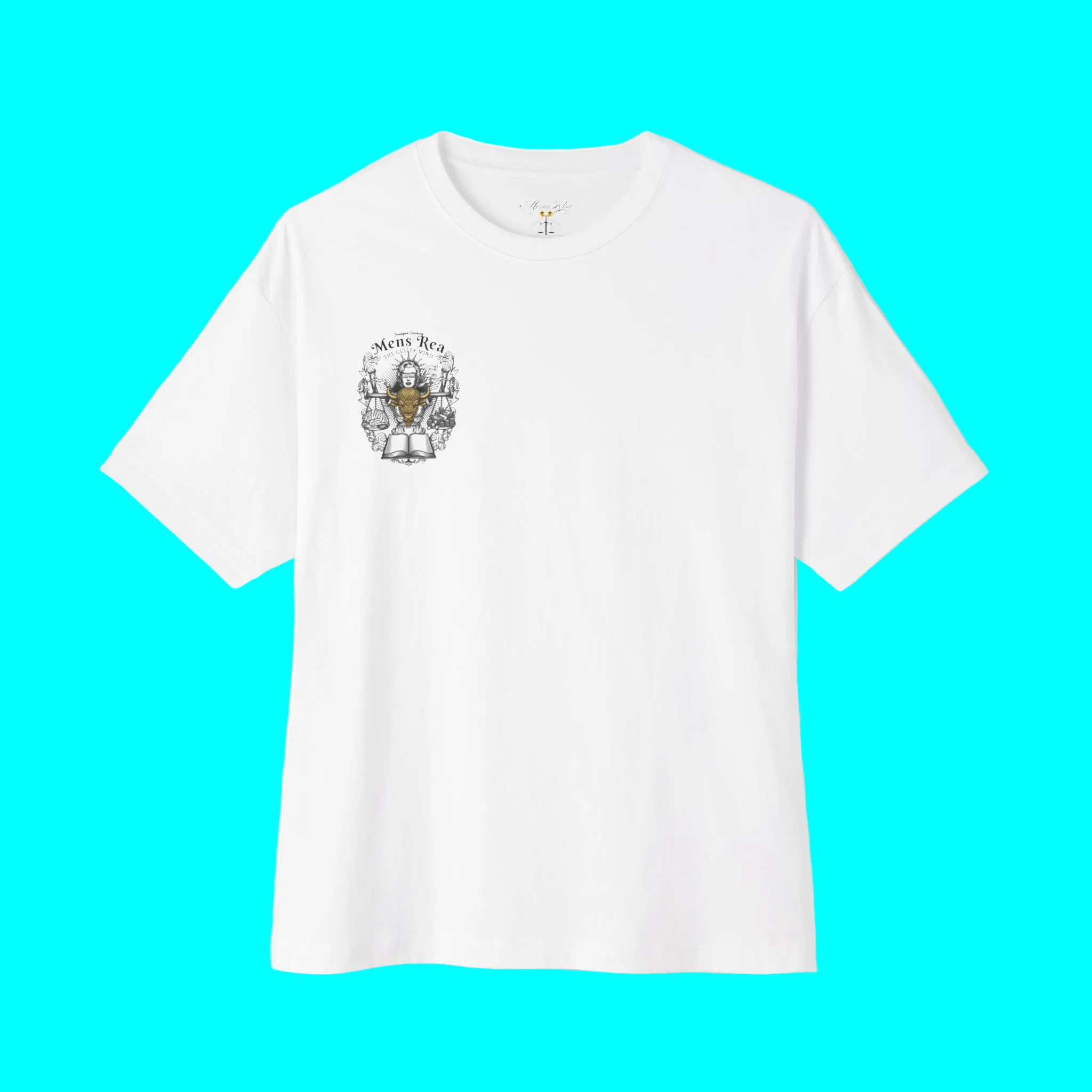 White t-shirt with a logo on a white background/clothing Justice/white t-shirt