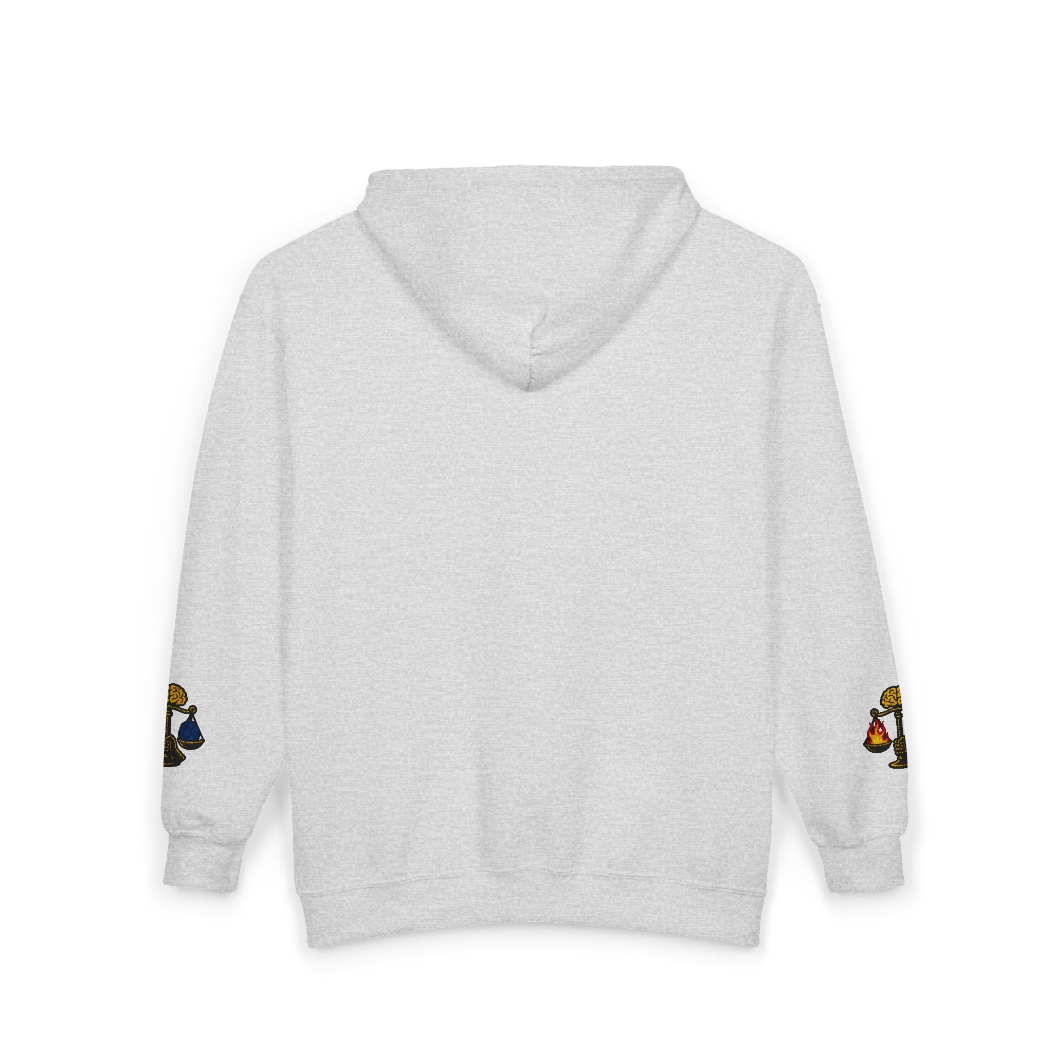 Three Strikes Embroidered Zip Hoodie — Know Your Rights | Mens Rea Clothing Justice