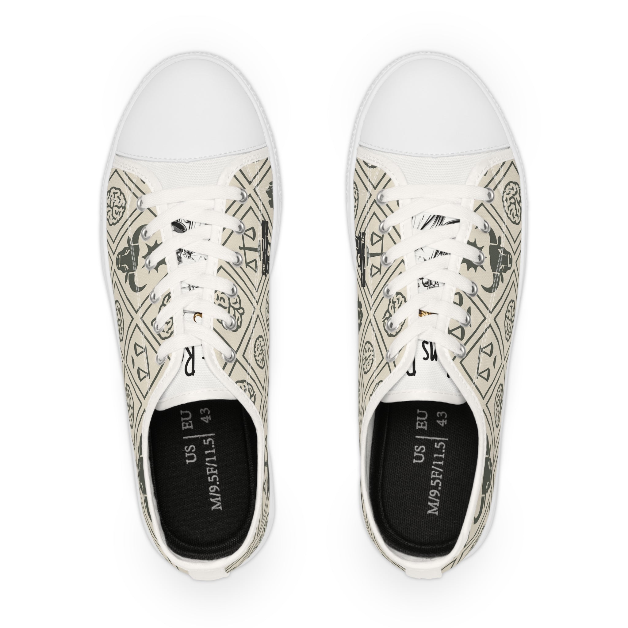 No Bull Pattern Low Top Sneakers