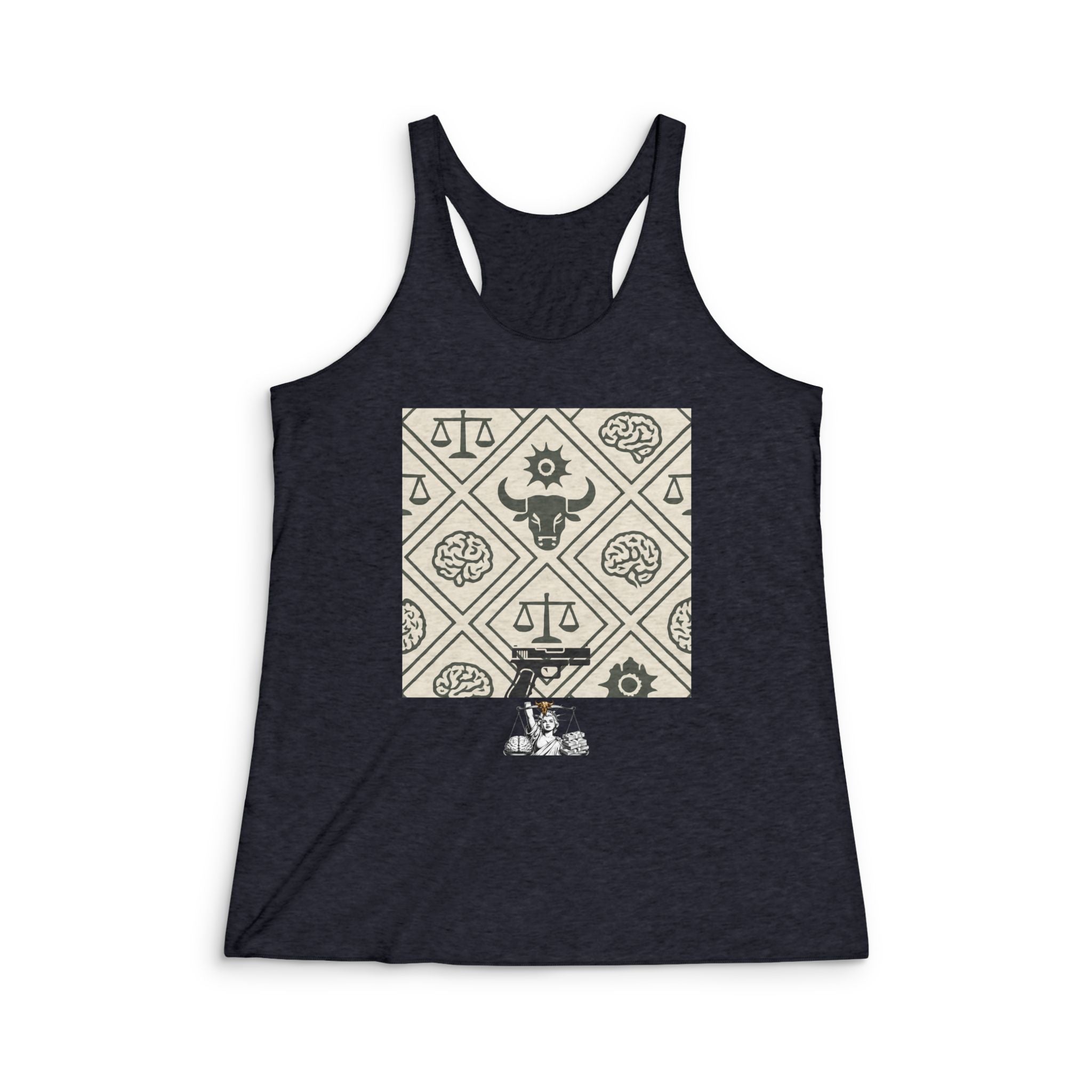 Justice Scales Racerback Tank Top — Clothing Justice Edit (black)