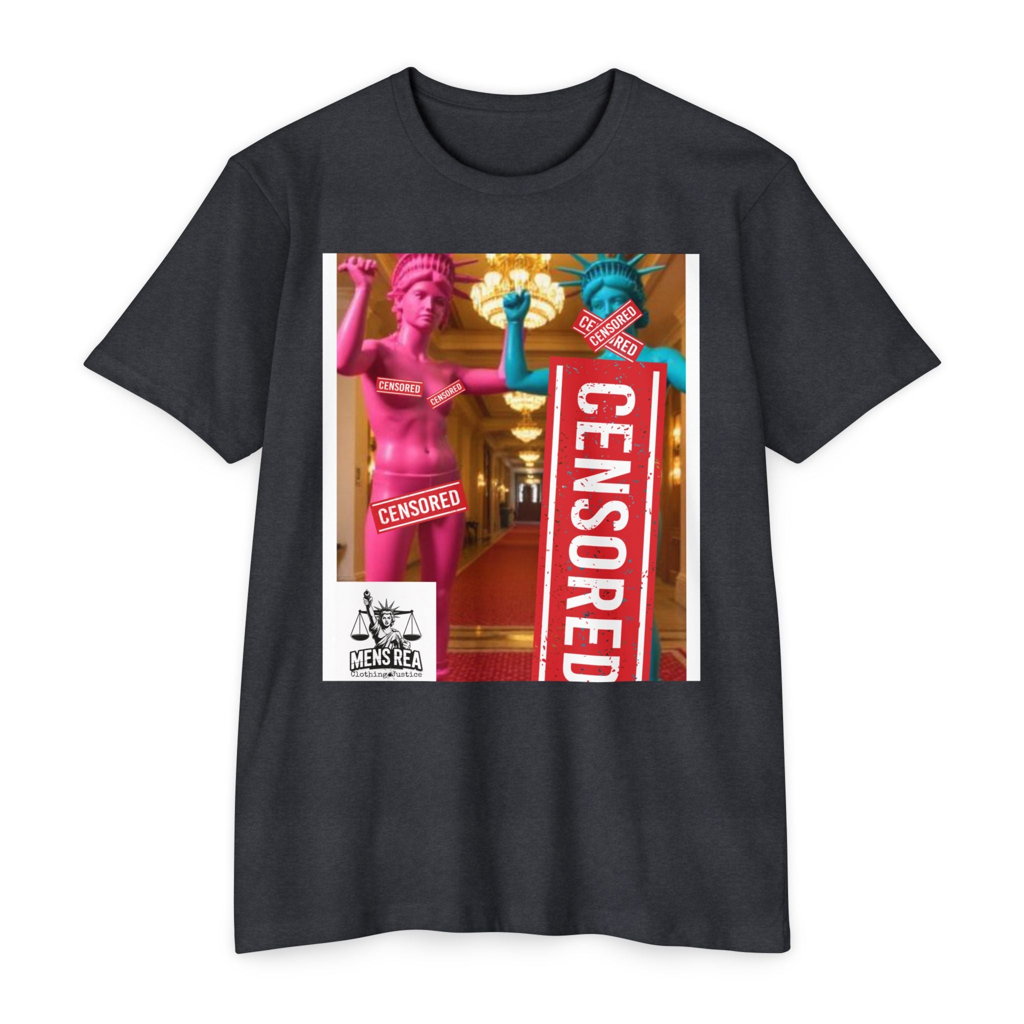 Clothing Justice 'Censored' Graphic T-Shirt — Bold Pop-Art Statue Design