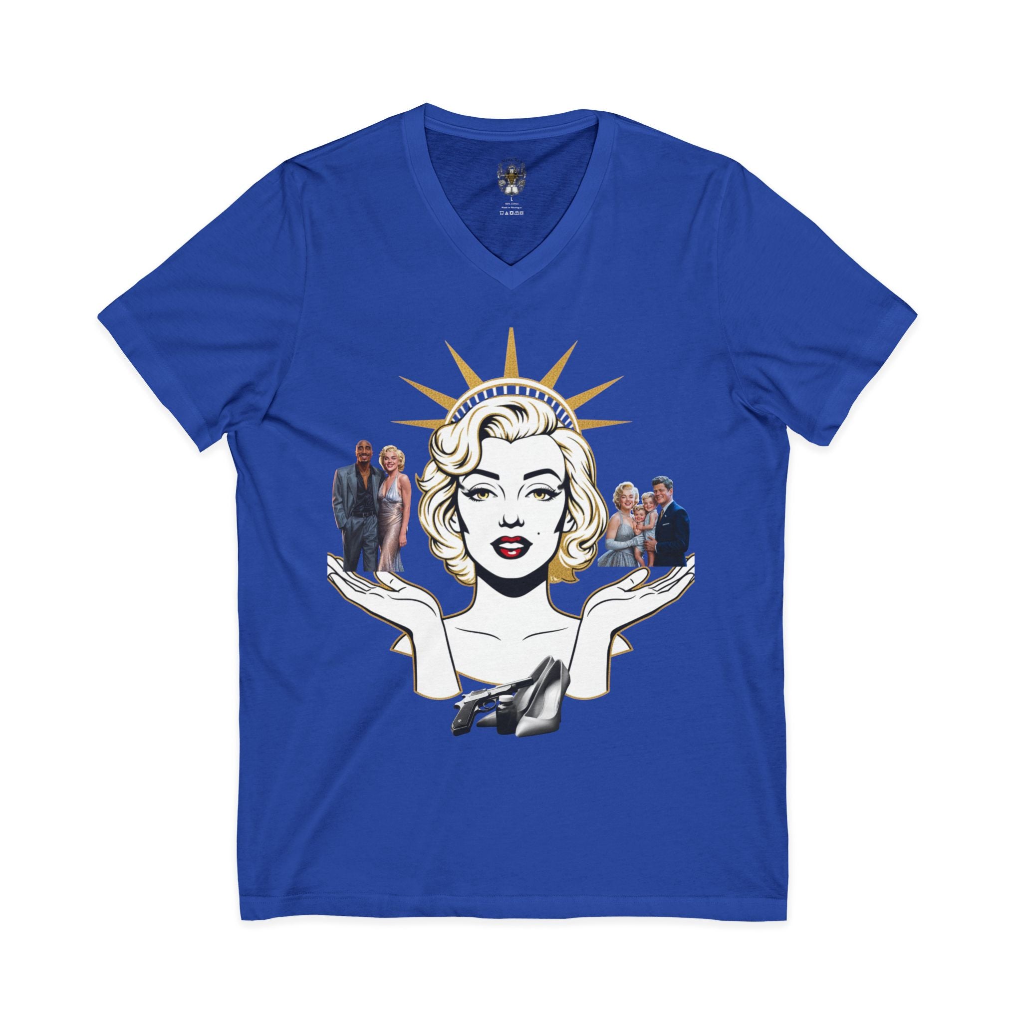 V-Neck Tee — Retro Femme Icon Pop Art Graphic Shirt
