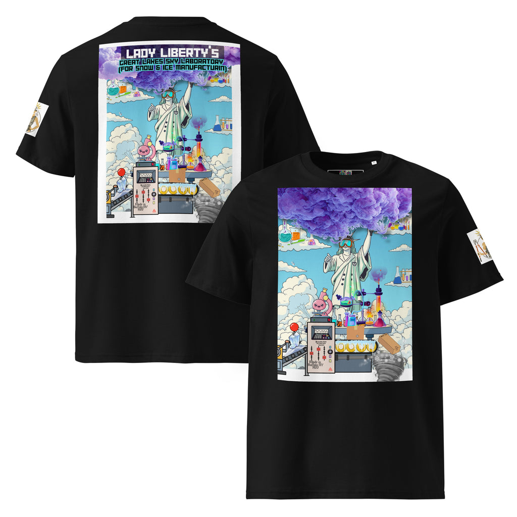 Liberty graphic unisex organic cotton t-shirt back print — justice streetwear | Mens Rea Clothing Justice
